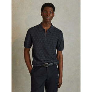 REISS RIZZO Half Zip Knitted Polo Shirt